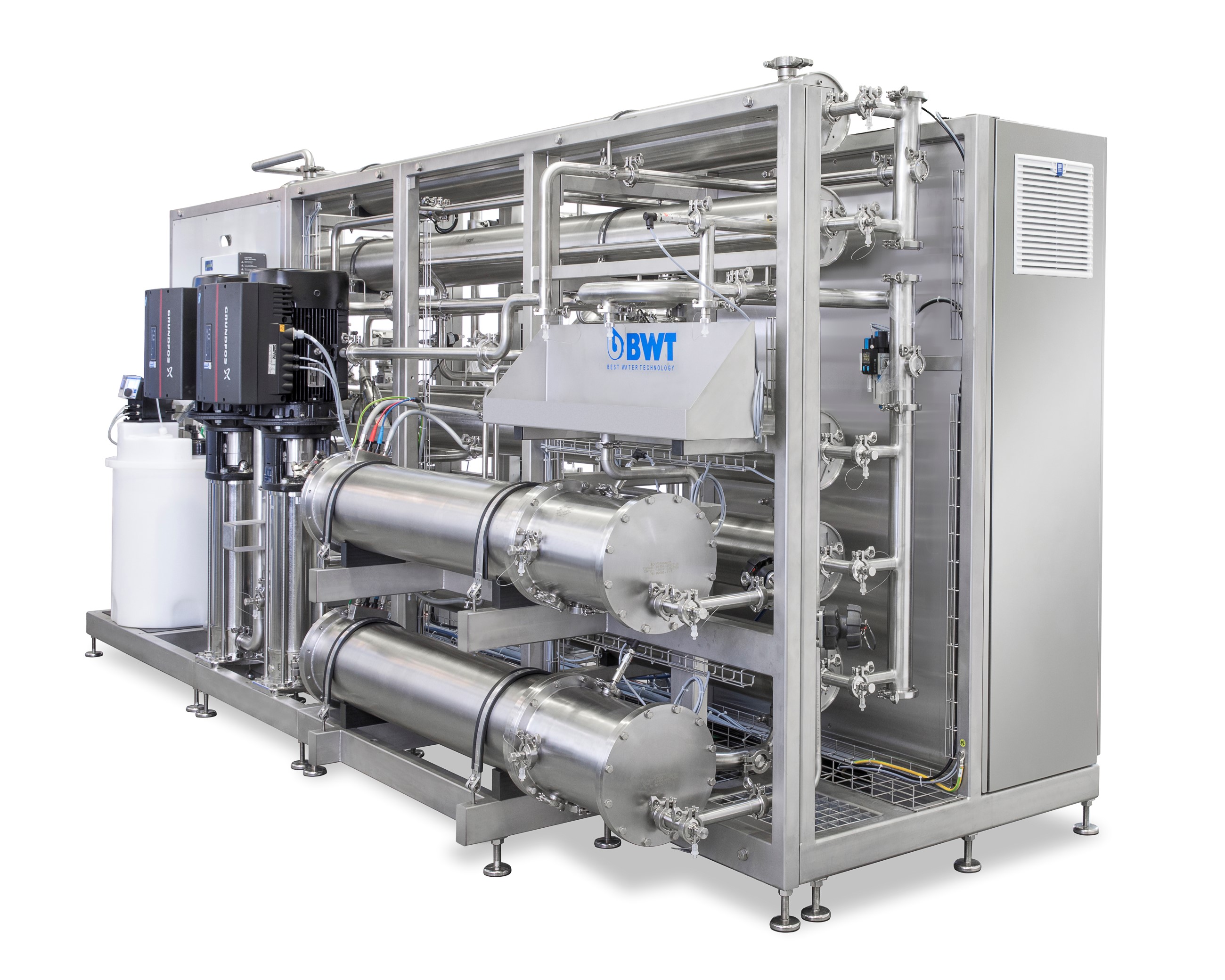 BWT präsentiert auf der POWTECH die Anlage zur kalten Erzeugung von Wasser für Injektionszwecke (WFI). Sicher. Zuverlässig. Wirtschaftlich.